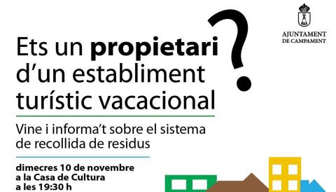 REUNIÓ DIRIGIDA ALS PROPIETARIS D'ESTABLIMENTS TURÍSTICS VACACIONALS