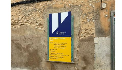 Recepció de les obres del Projecte de renovació de les xarxes d'aigua potable, sanejament i drenatge del carrer de Son Massanet