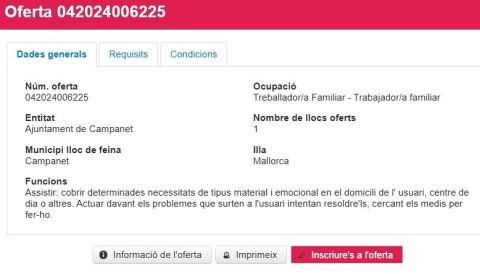 oferta feina